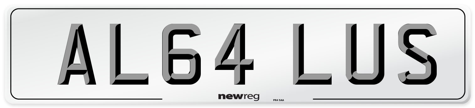 AL64 LUS Number Plate from New Reg